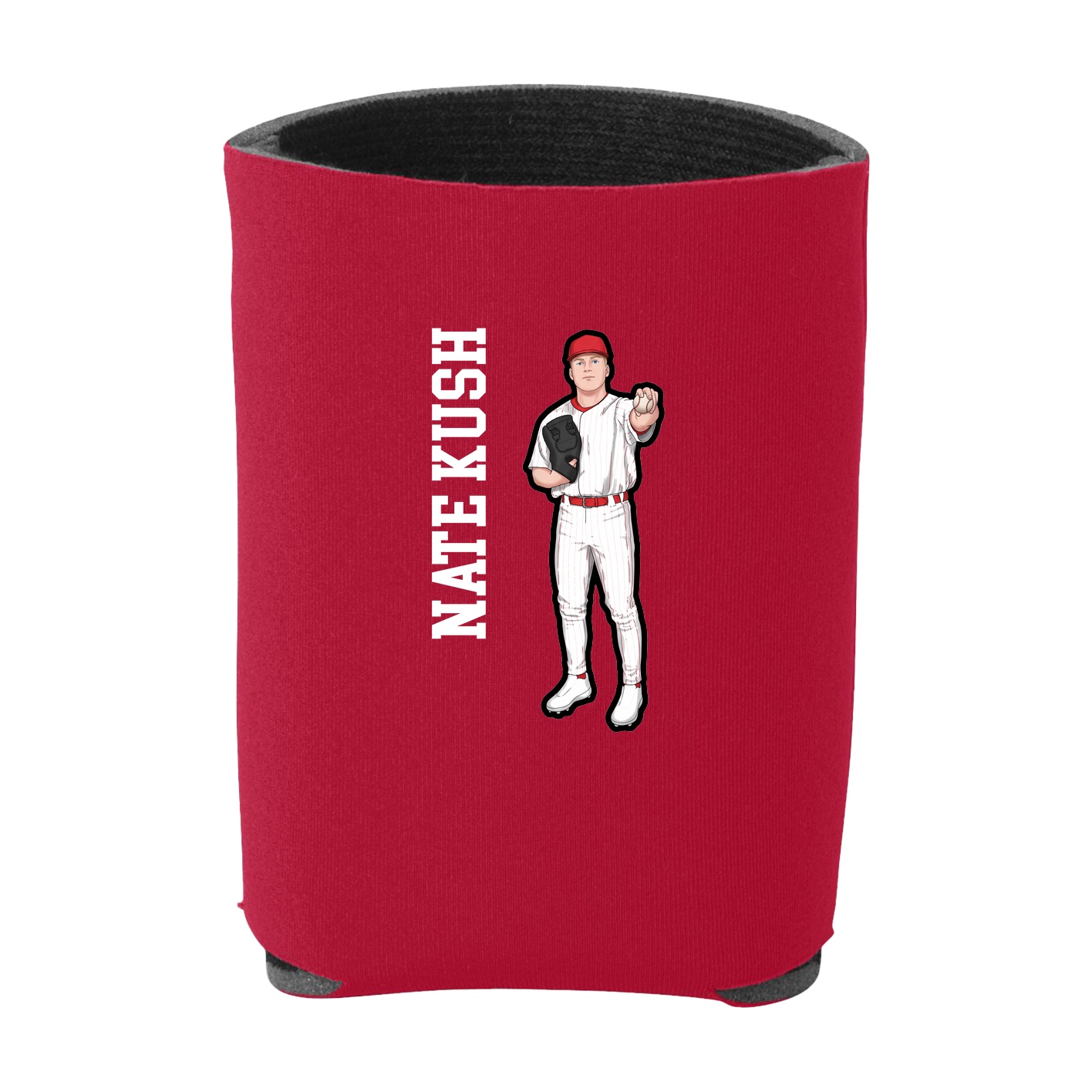 Can Holder — Name Vertical in Red