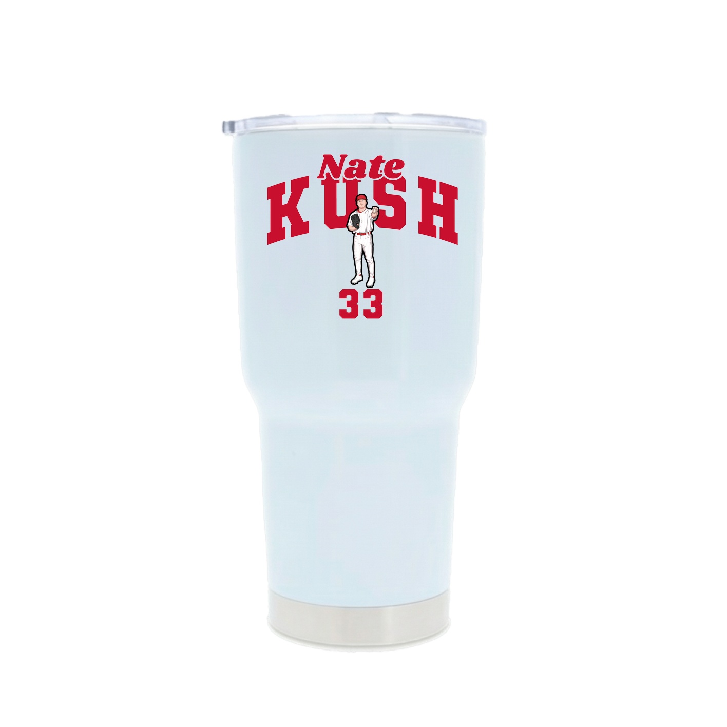 30oz Stainless Steel Tumbler — Signature Arch in White