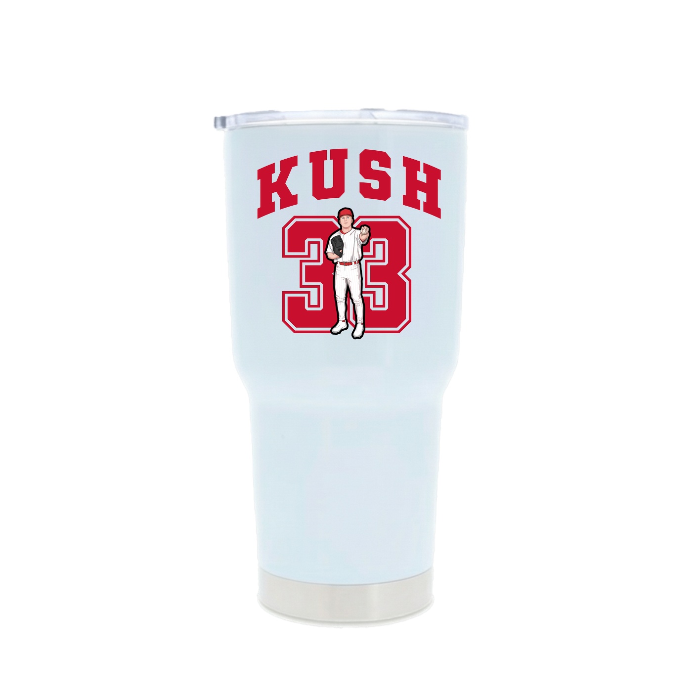 30oz Stainless Steel Tumbler — Number in White