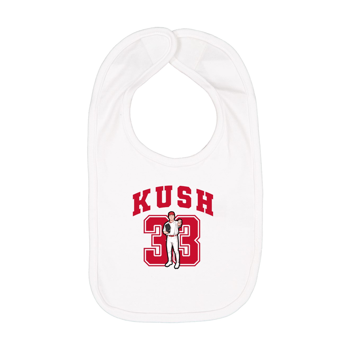 Infant Bib — Number in White