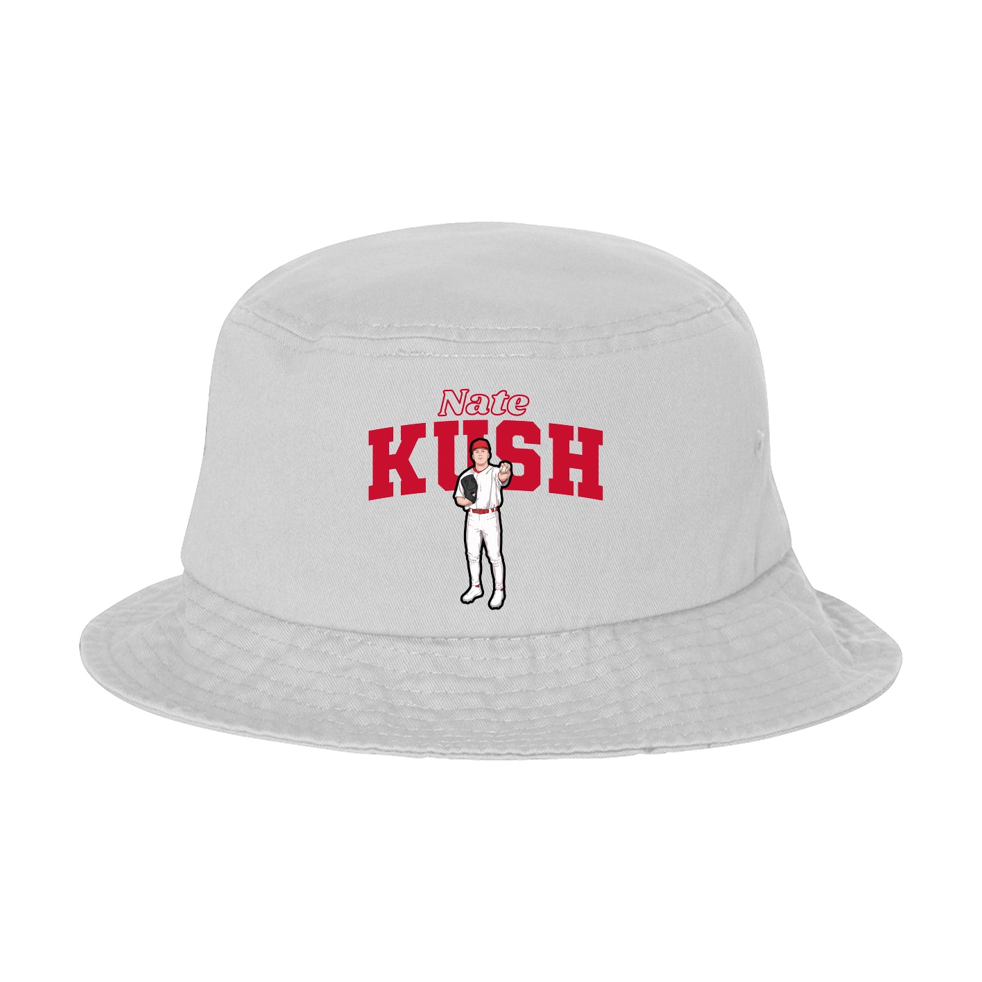 Bucket Cap — Name Arch in White