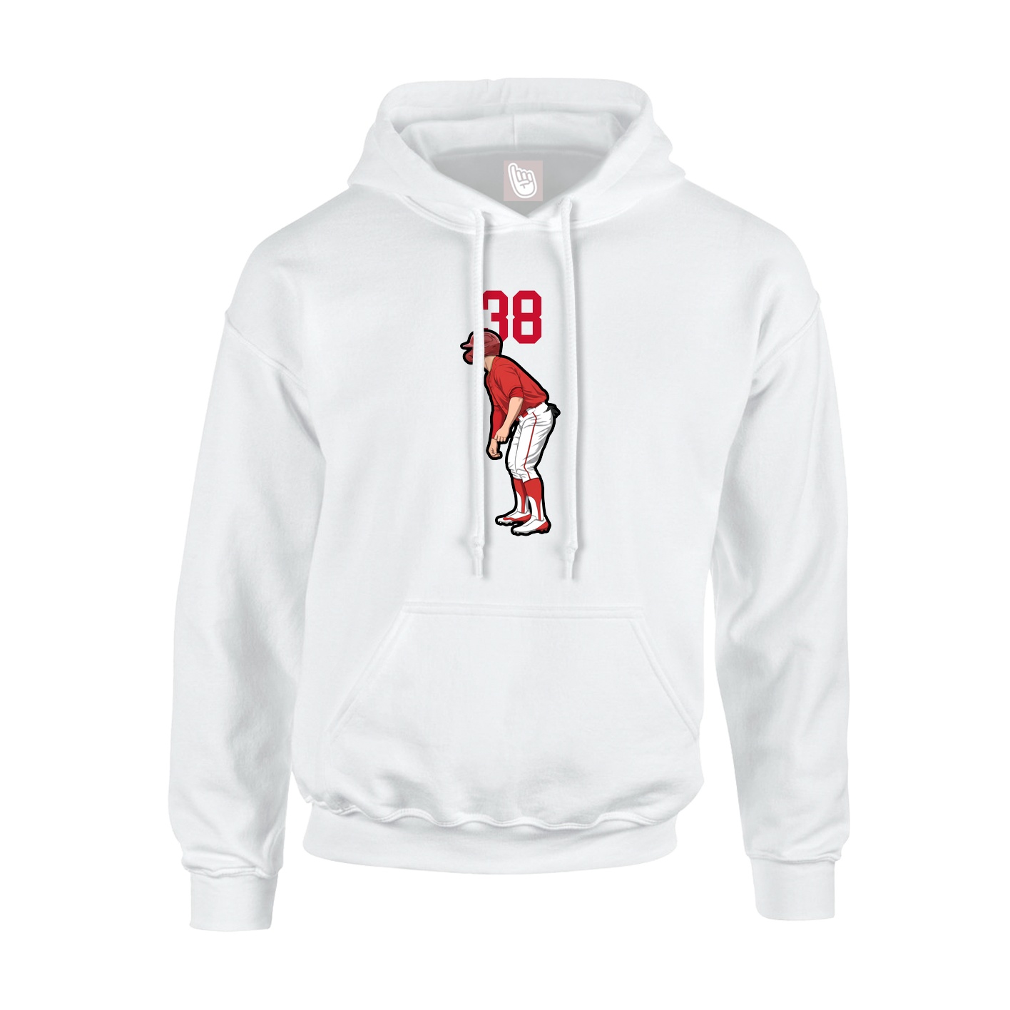 Youth Hoodie — Number Top in White