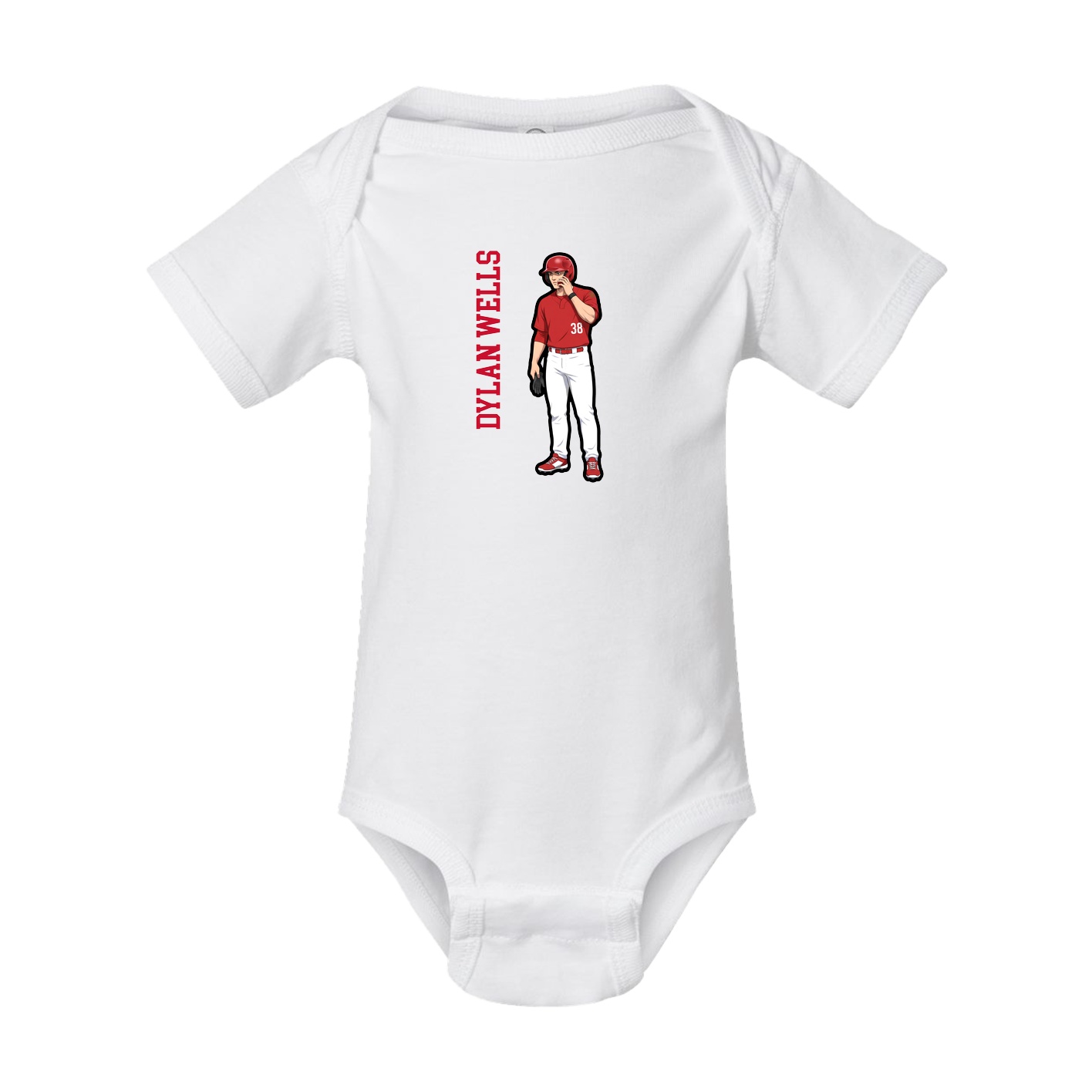 Baby Onesie — Name Vertical in White