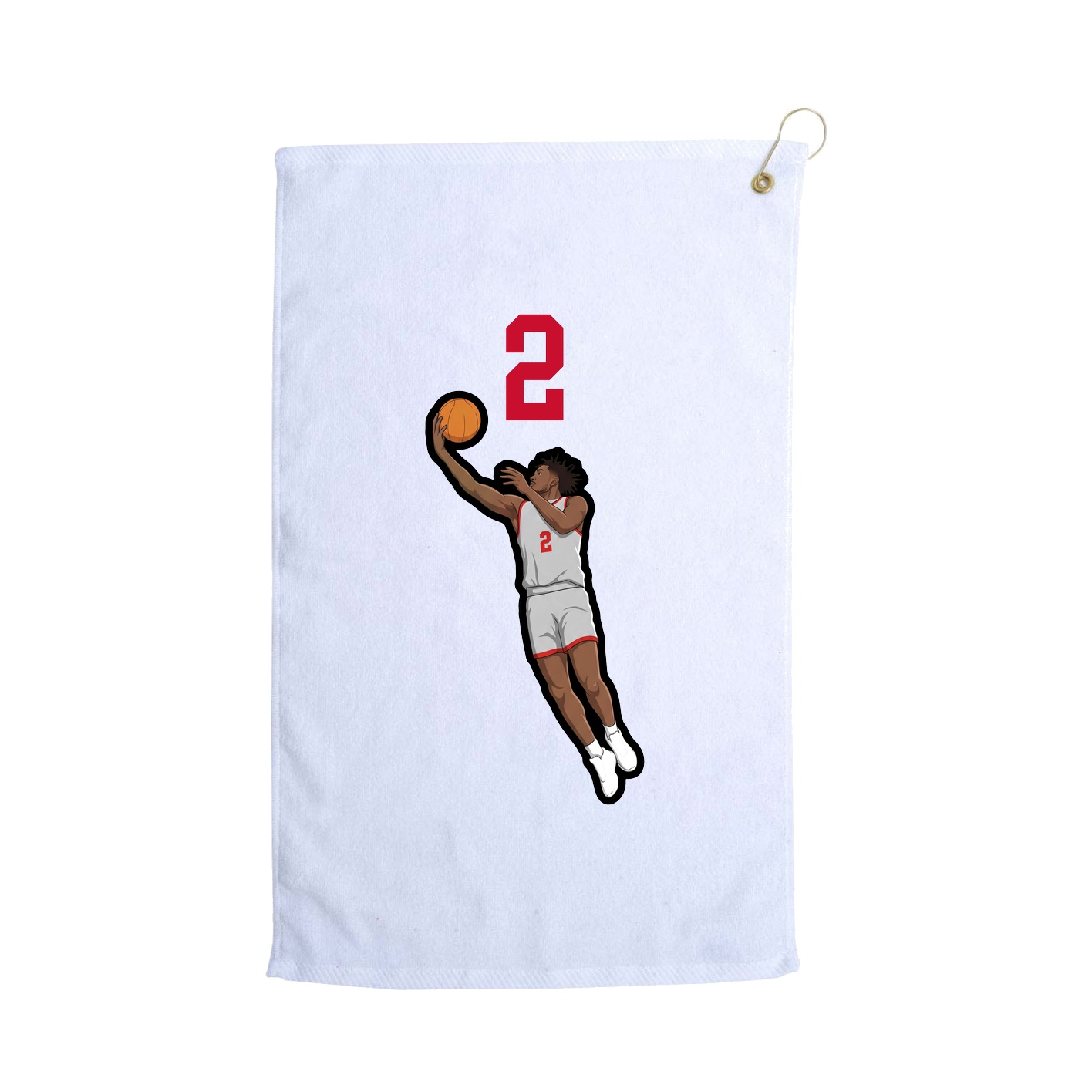 Golf Towel — Number Top in White