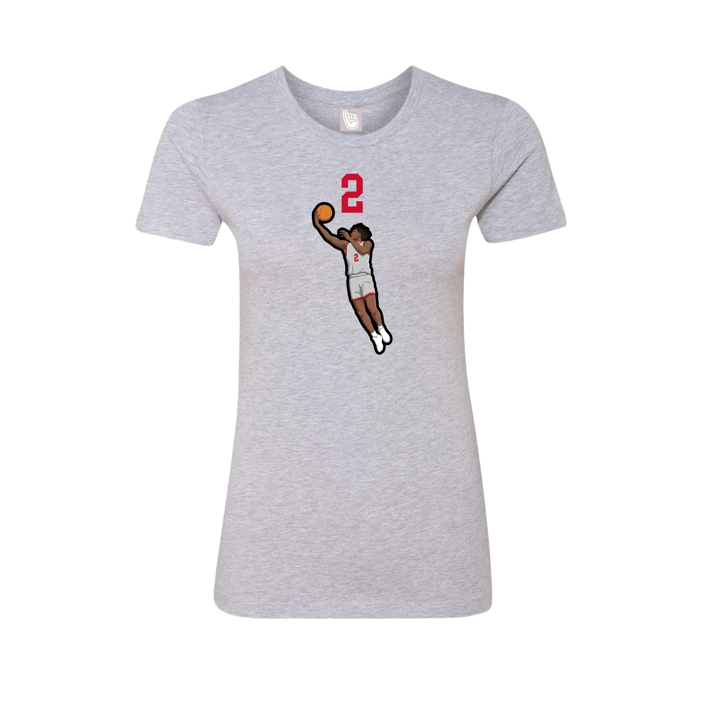 Fitted Women's Tee — Number Top in Grey