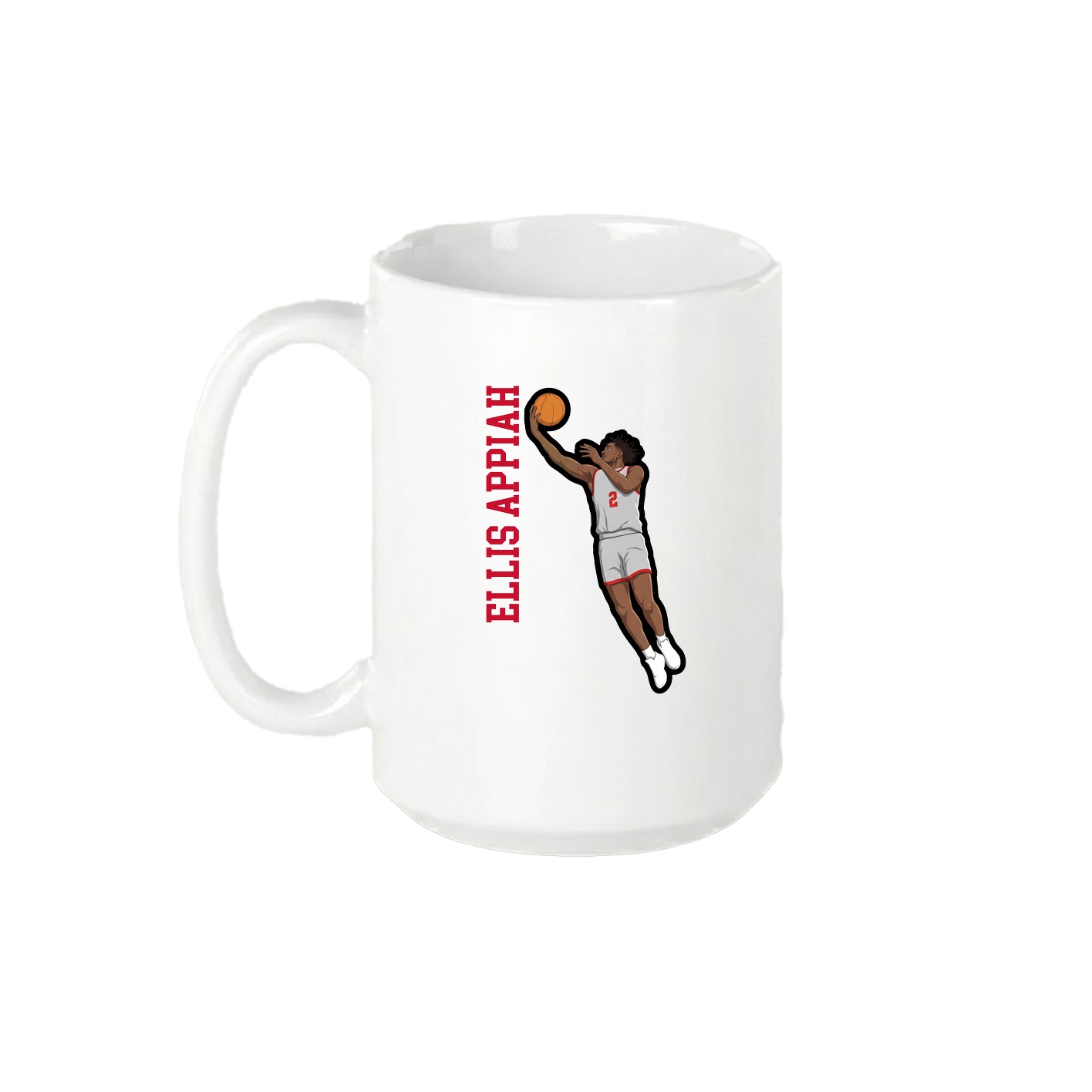 15oz Coffee Mug — Name Vertical in White