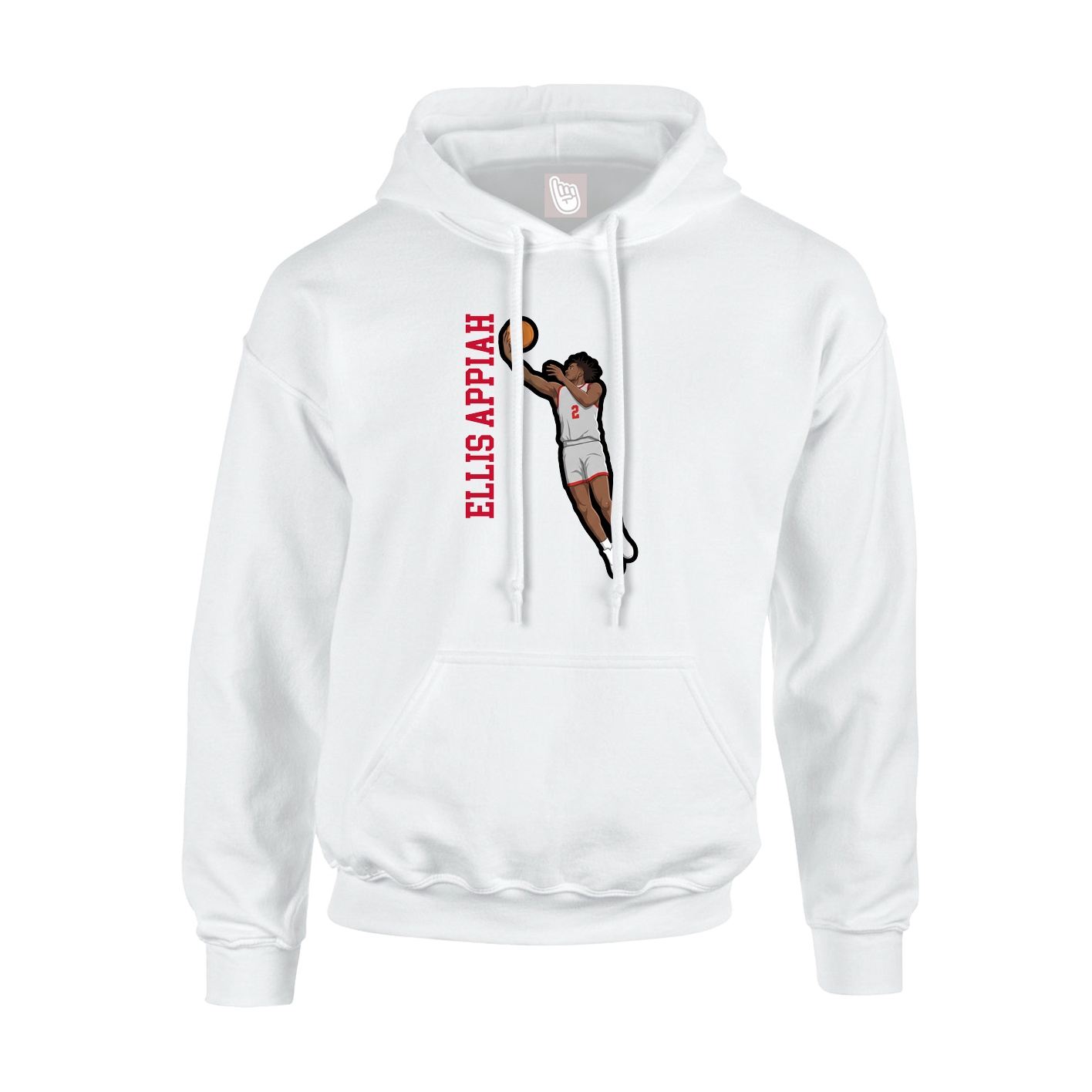 Youth Hoodie — Name Vertical in White