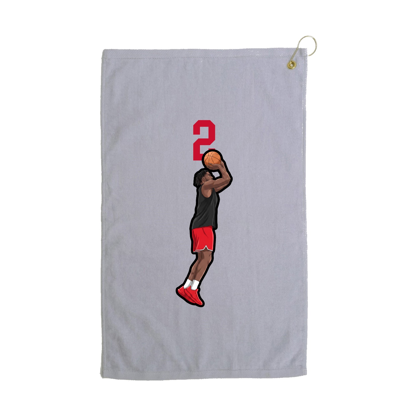 Golf Towel — Number Top in Grey