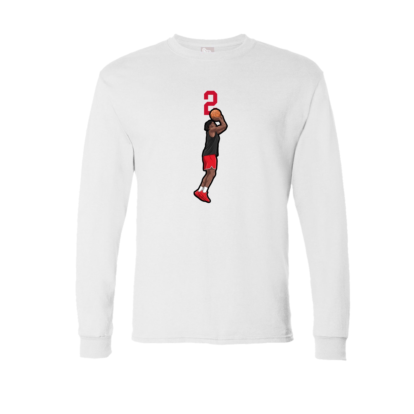 Long Sleeve Tee — Number Top in White