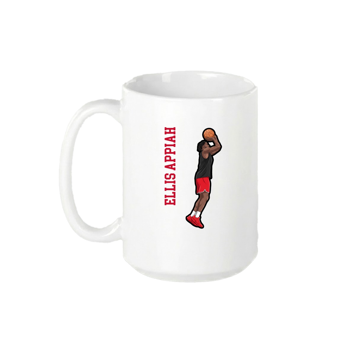 15oz Coffee Mug — Name Vertical in White