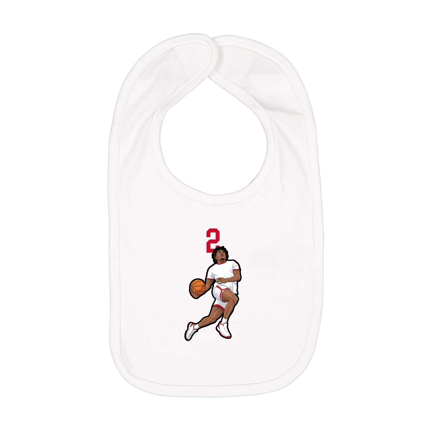 Infant Bib — Number Top in White