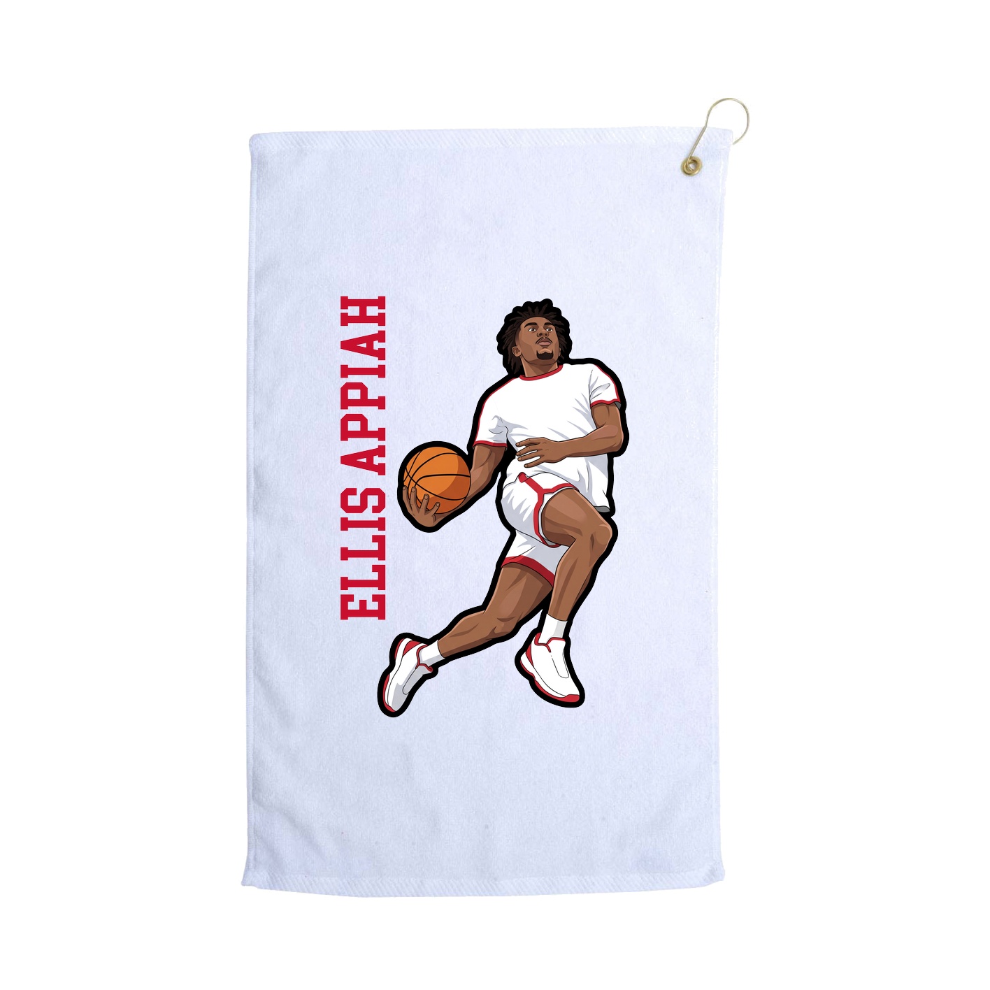 Golf Towel — Name Vertical in White