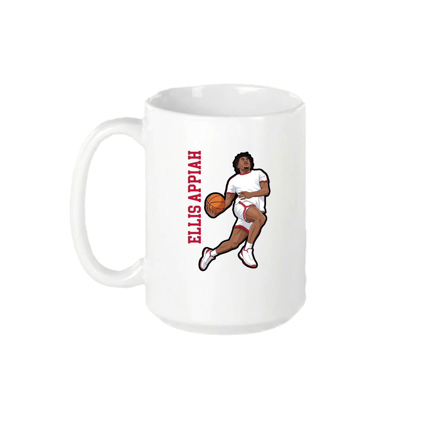 15oz Coffee Mug — Name Vertical in White