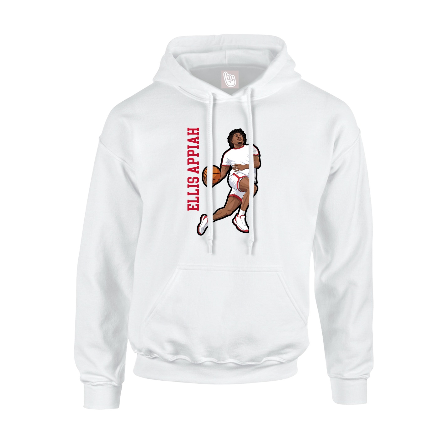 Youth Hoodie — Name Vertical in White
