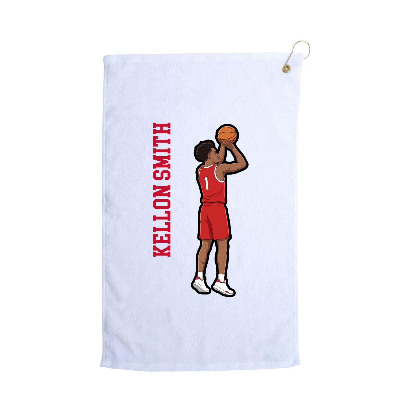 Golf Towel — Name Vertical in White