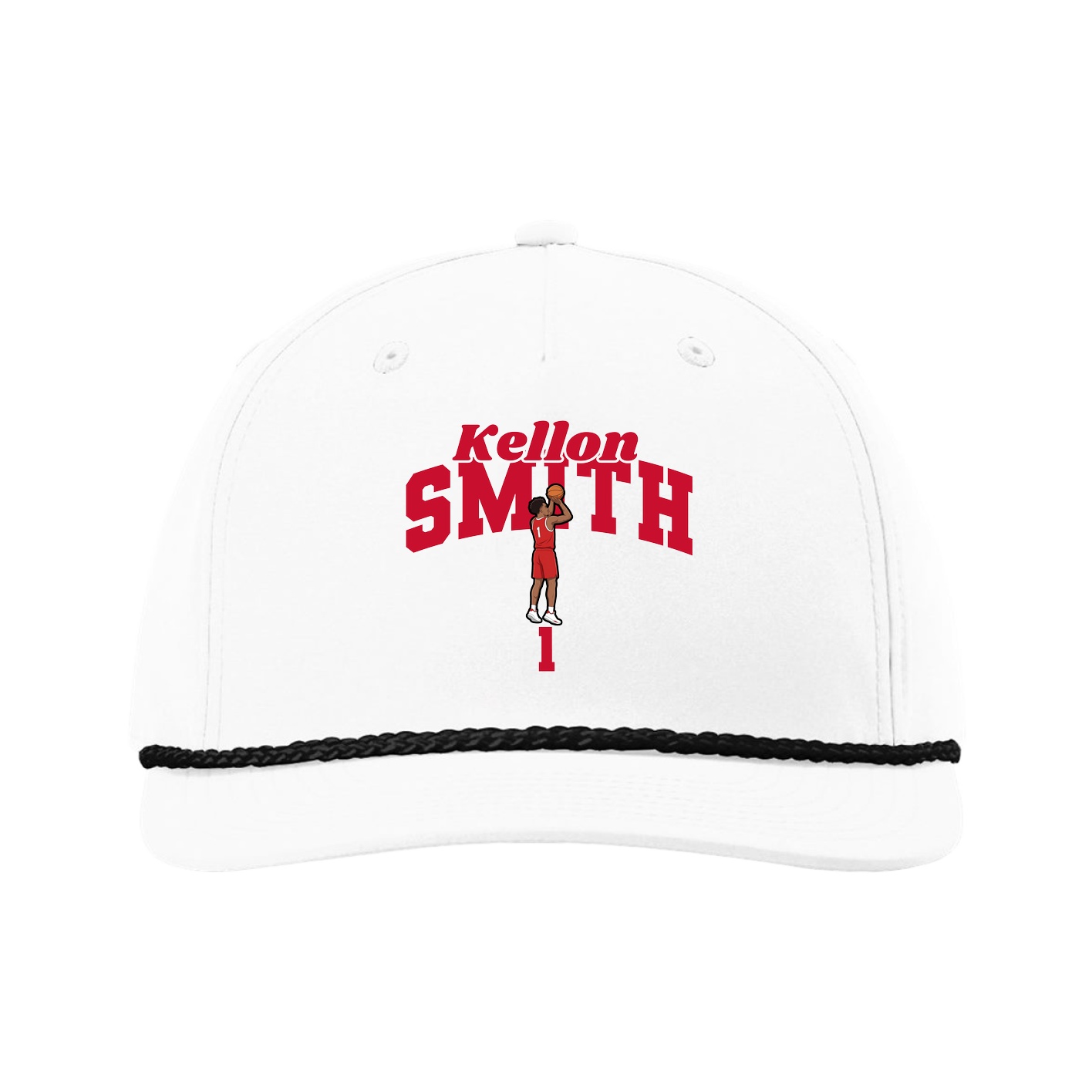 Five-Panel Classic Rope Cap — Signature Arch in White