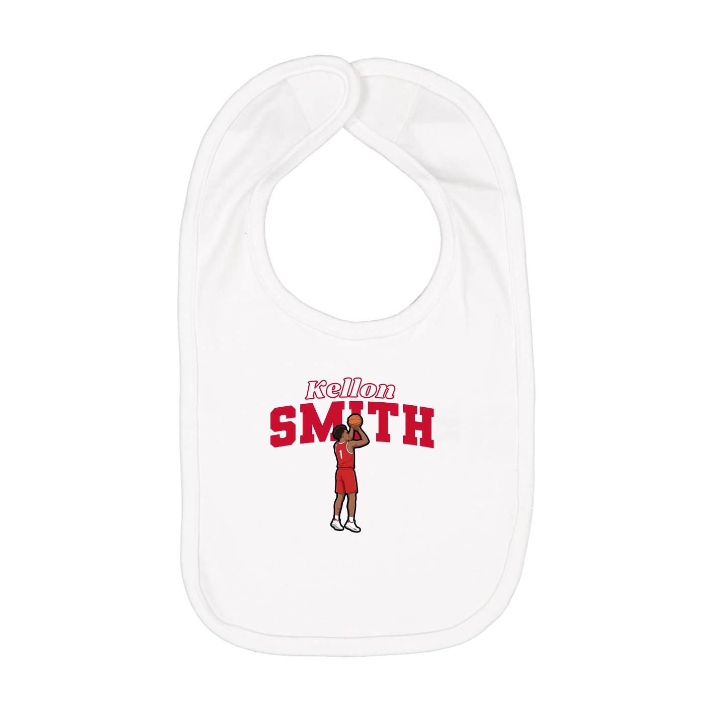 Infant Bib — Name Arch in White