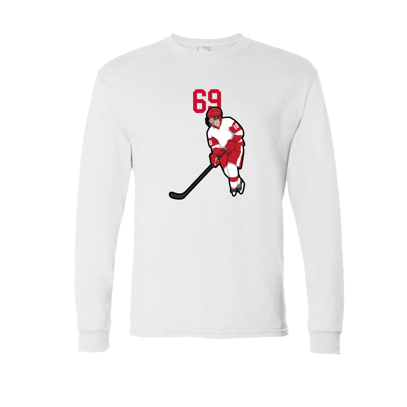 Long Sleeve Tee — Number Top in White