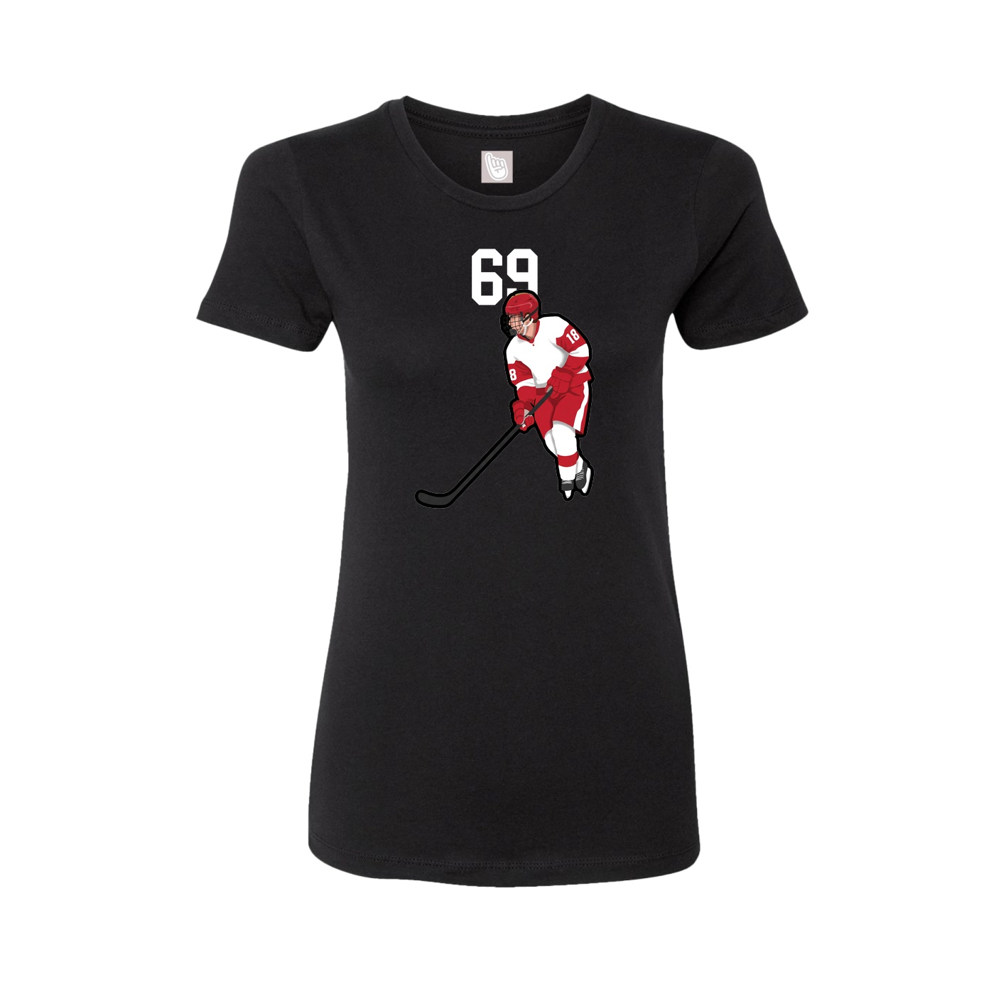 Fitted Women's Tee — Number Top in Black
