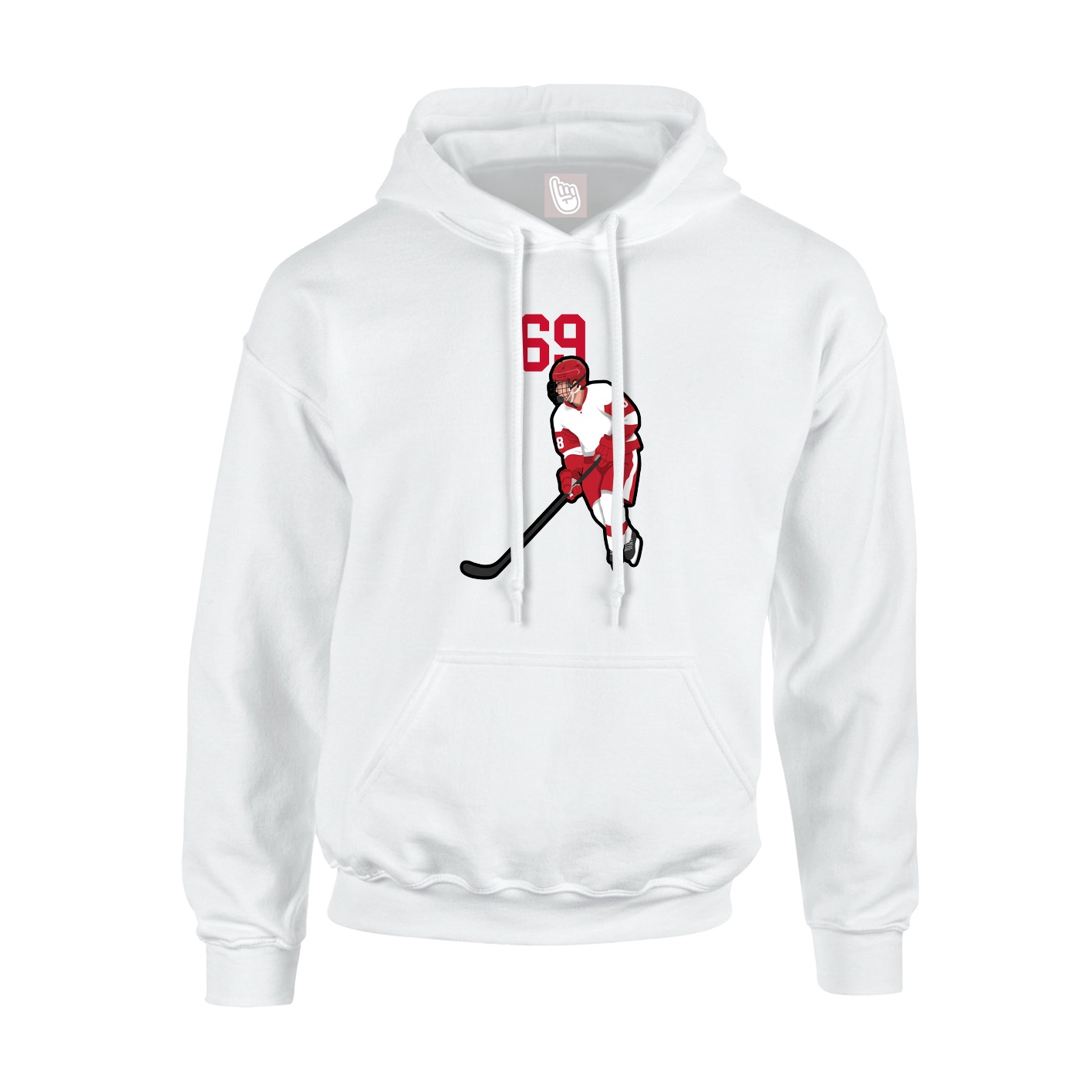Youth Hoodie — Number Top in White