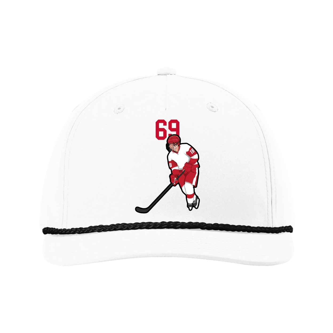 Five-Panel Classic Rope Cap — Number Top in White