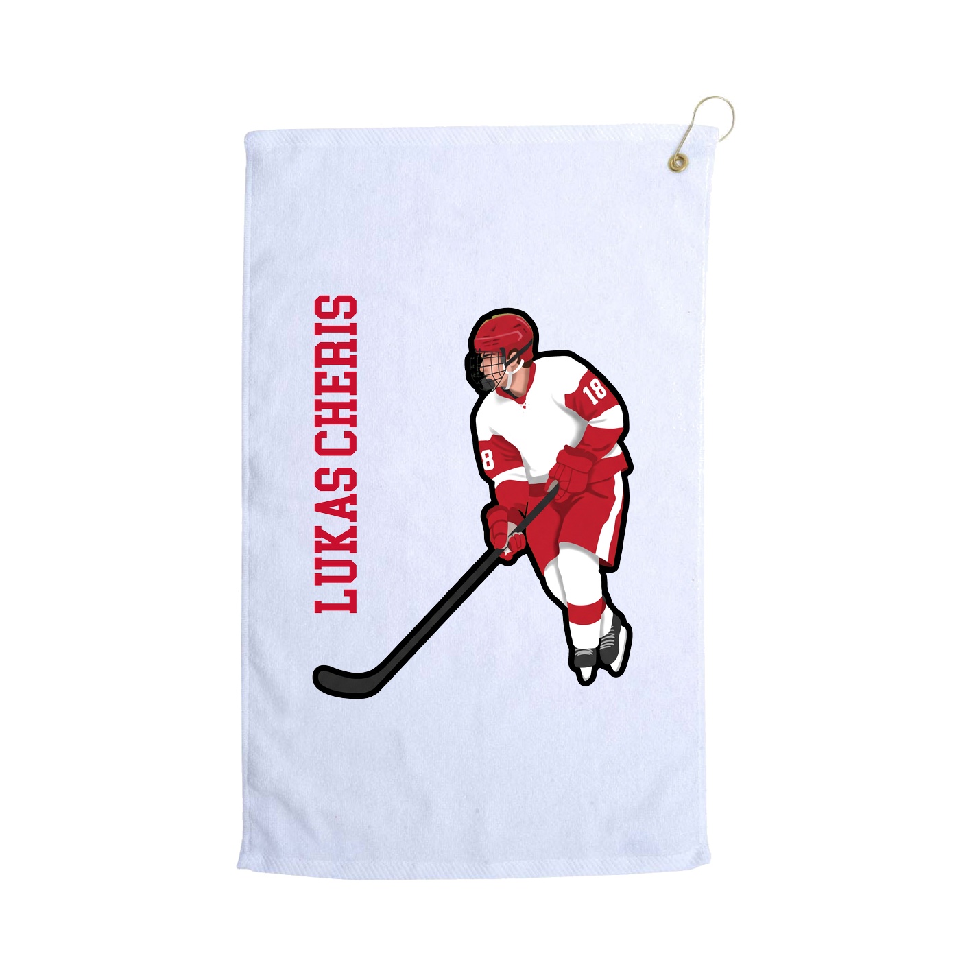 Golf Towel — Name Vertical in White