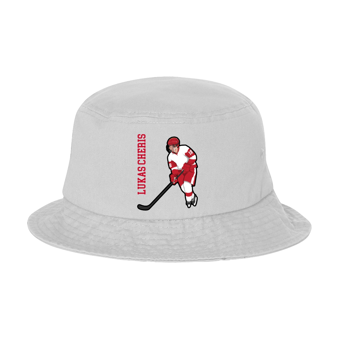 Bucket Cap — Name Vertical in White