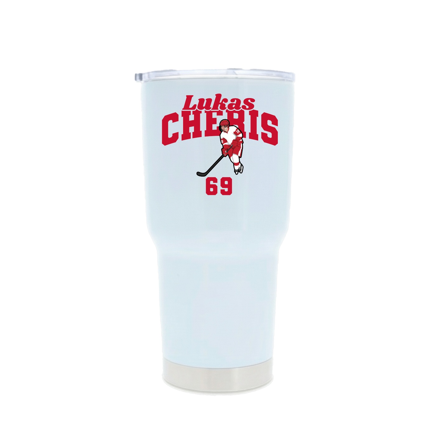 30oz Stainless Steel Tumbler — Signature Arch in White