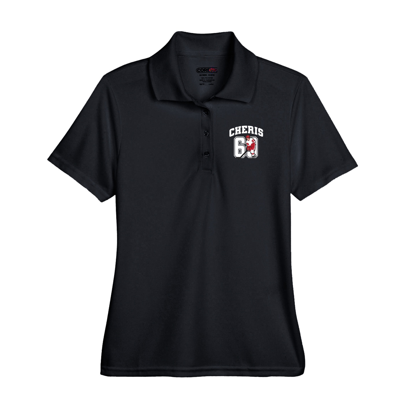 Performance Polo — Number in Black