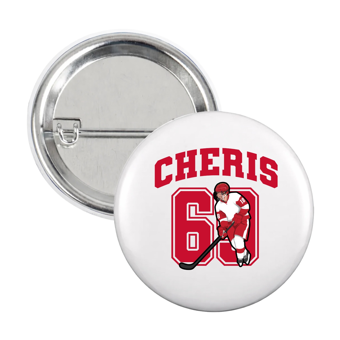 Game Day Button — Number in White
