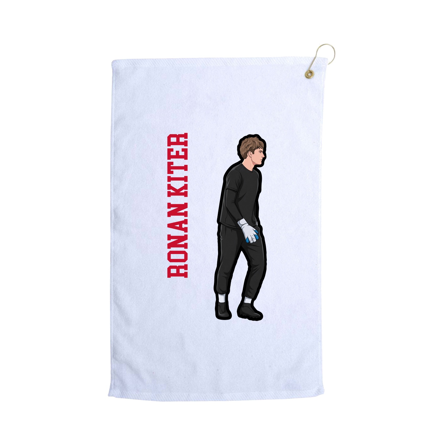 Golf Towel — Name Vertical in White
