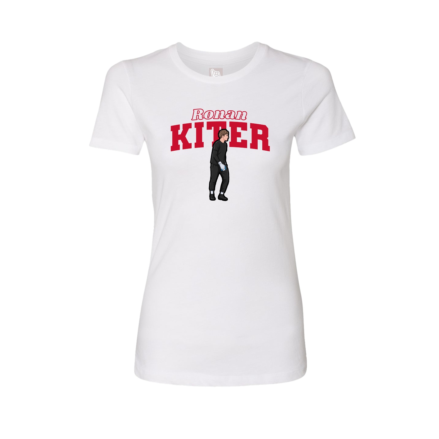Fitted Women's Tee — Name Arch in White