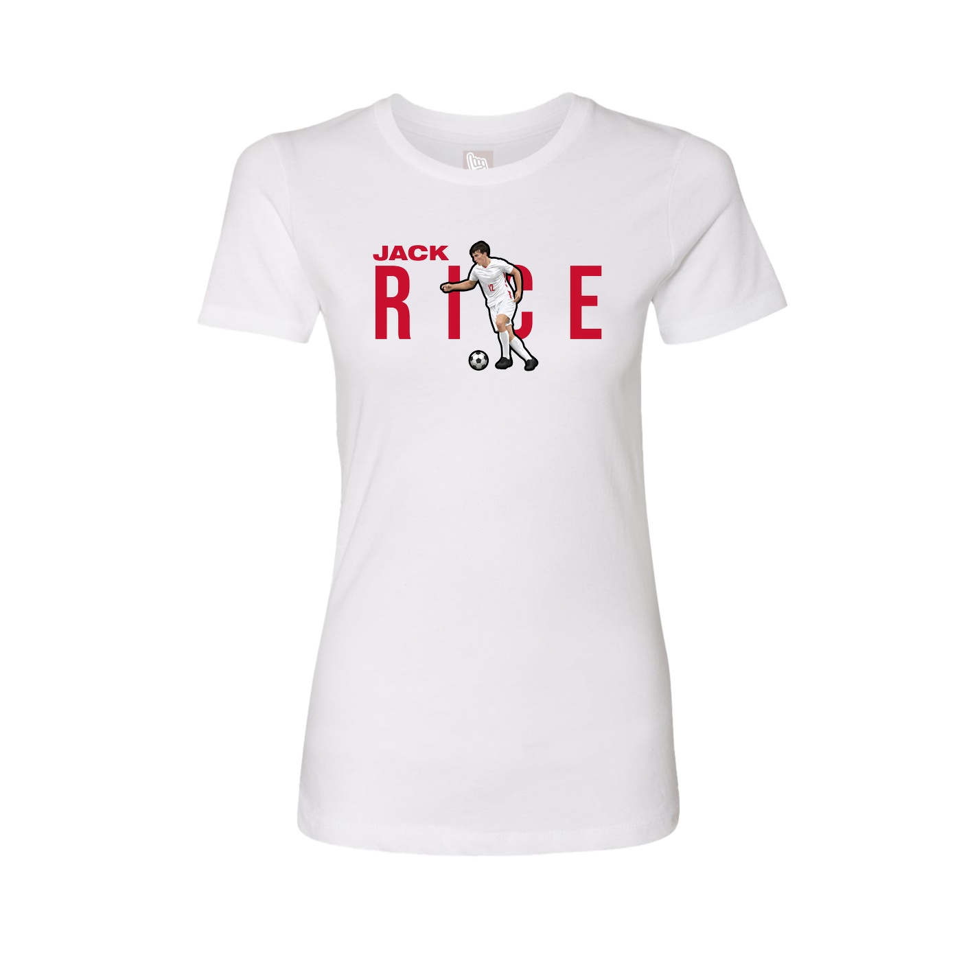 Fitted Women's Tee — Player Name in White