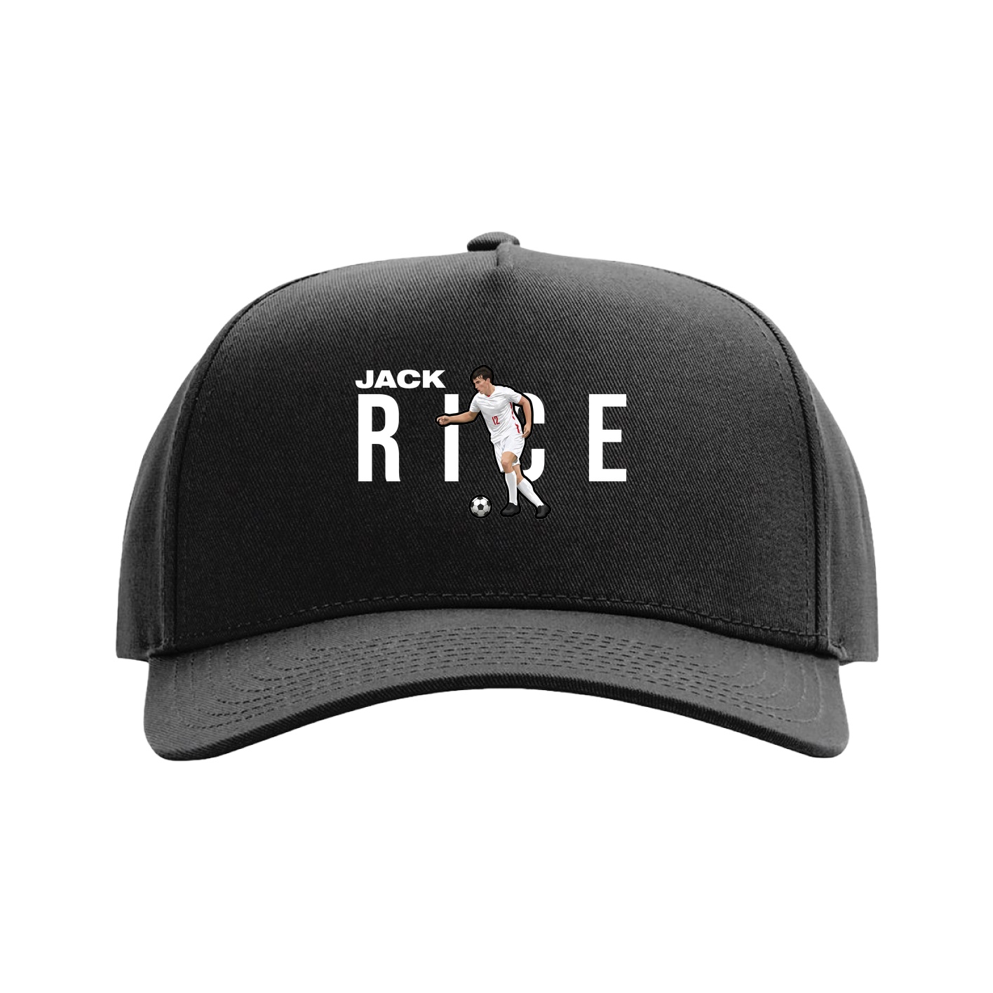 Full Fabric Five-Panel Champ Cap — Player Name in Black