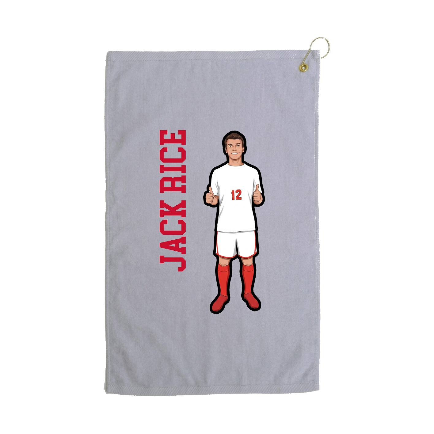 Golf Towel — Name Vertical in Grey