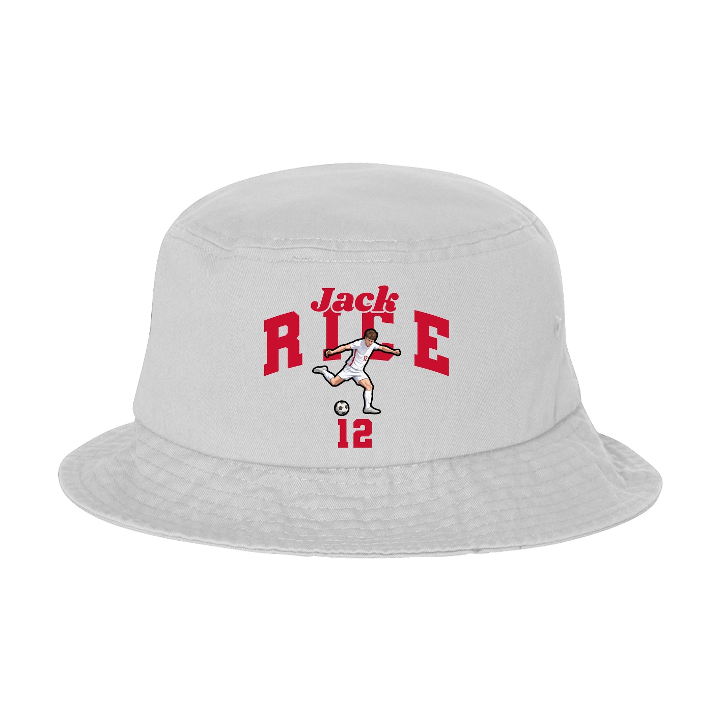 Bucket Cap — Signature Arch in White