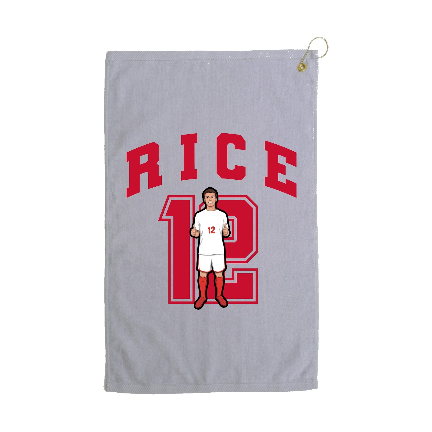 Golf Towel — Number in Grey