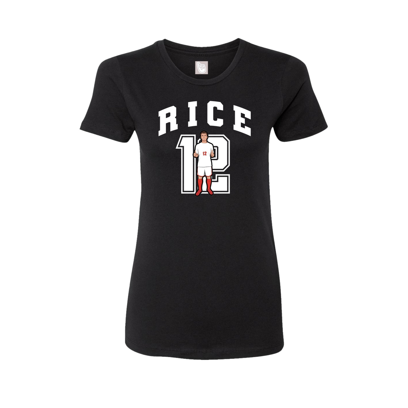 Fitted Women's Tee — Number in Black