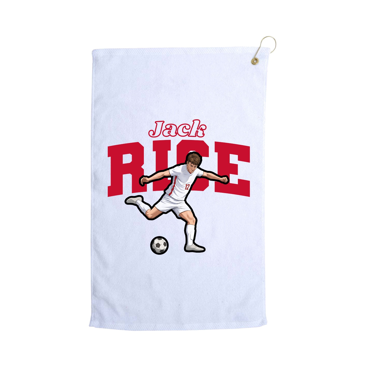 Golf Towel — Name Arch in White