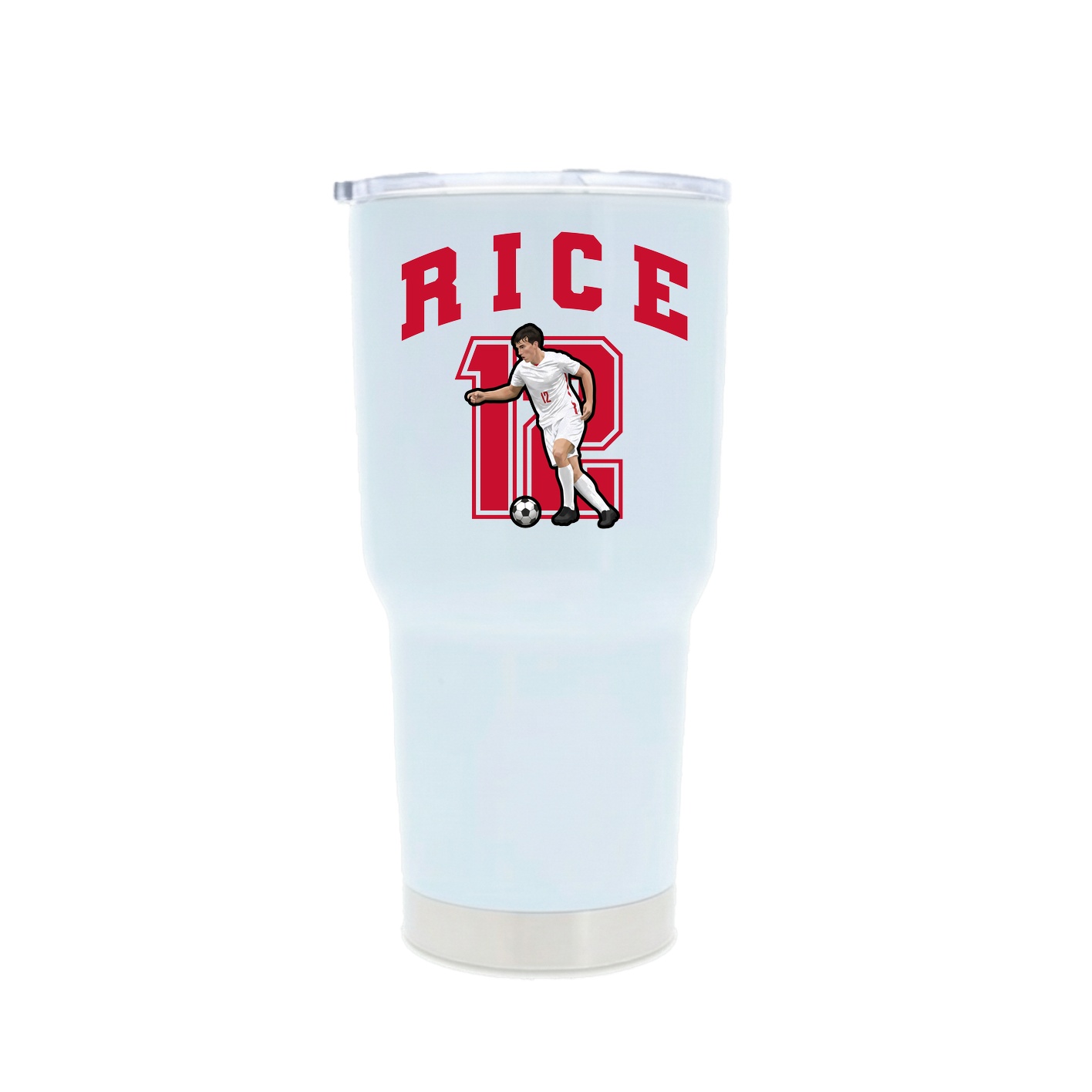 30oz Stainless Steel Tumbler — Number in White