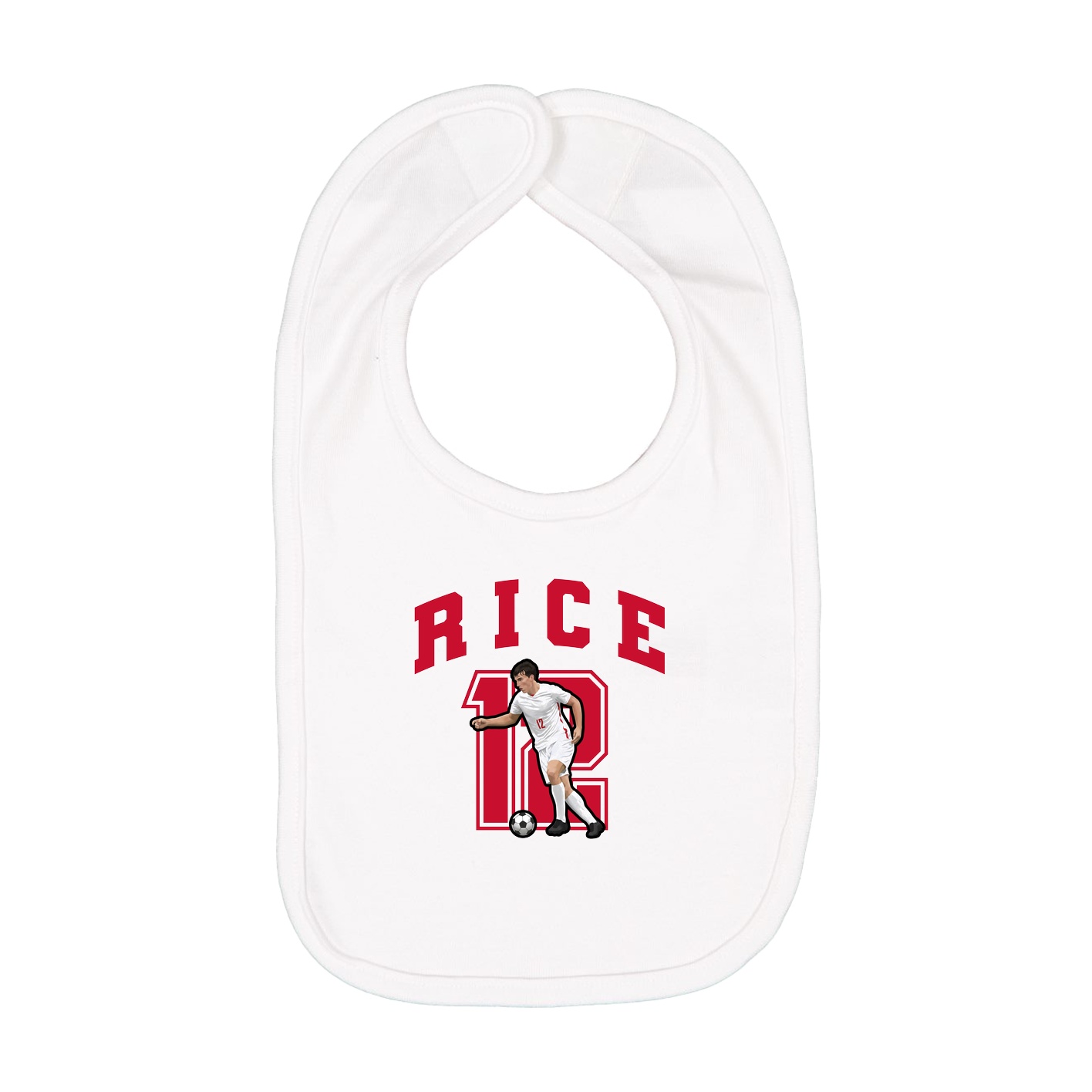 Infant Bib — Number in White