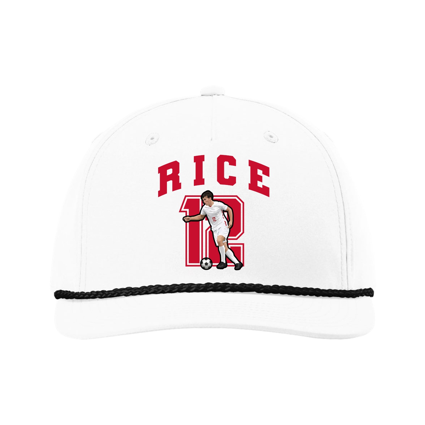 Five-Panel Classic Rope Cap — Number in White