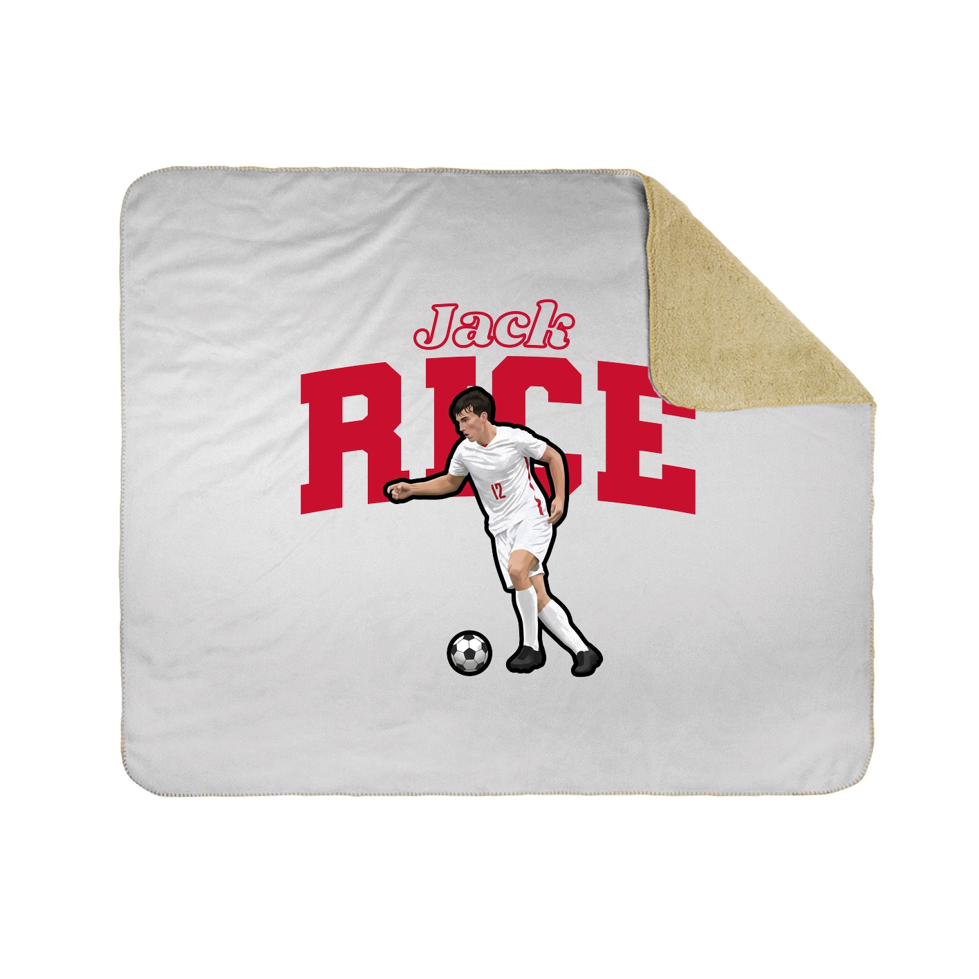 Throw Blanket — Name Arch in White