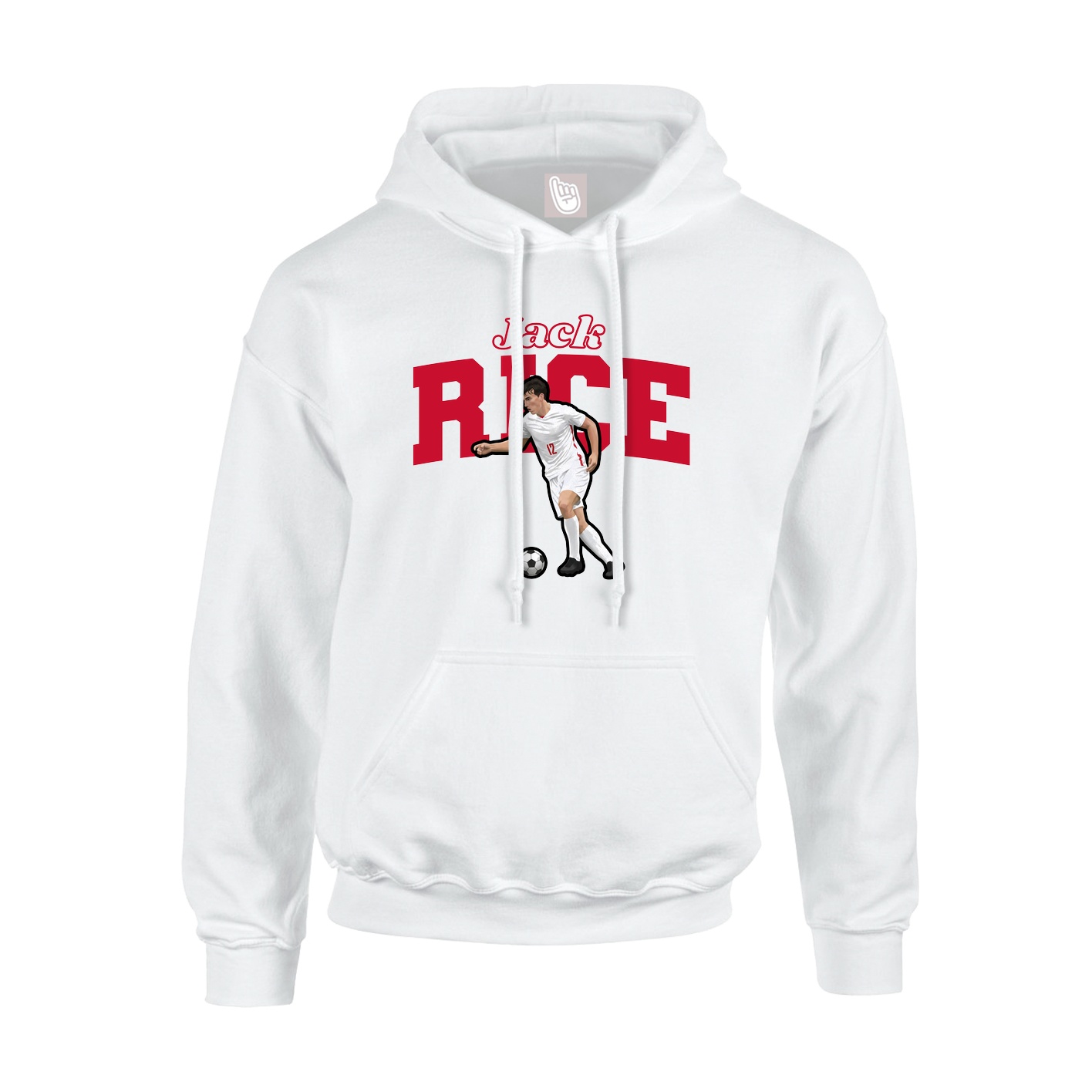 Hoodie — Name Arch in White