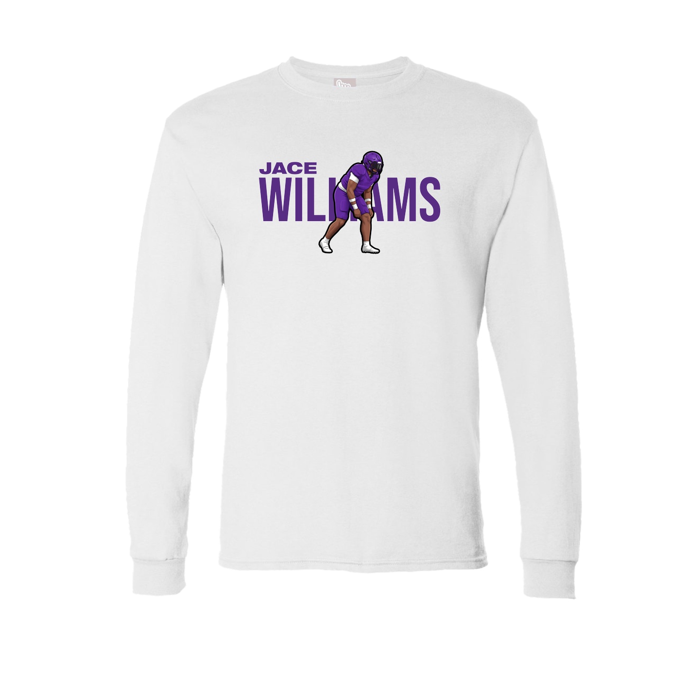Long Sleeve Tee — Player Name in White