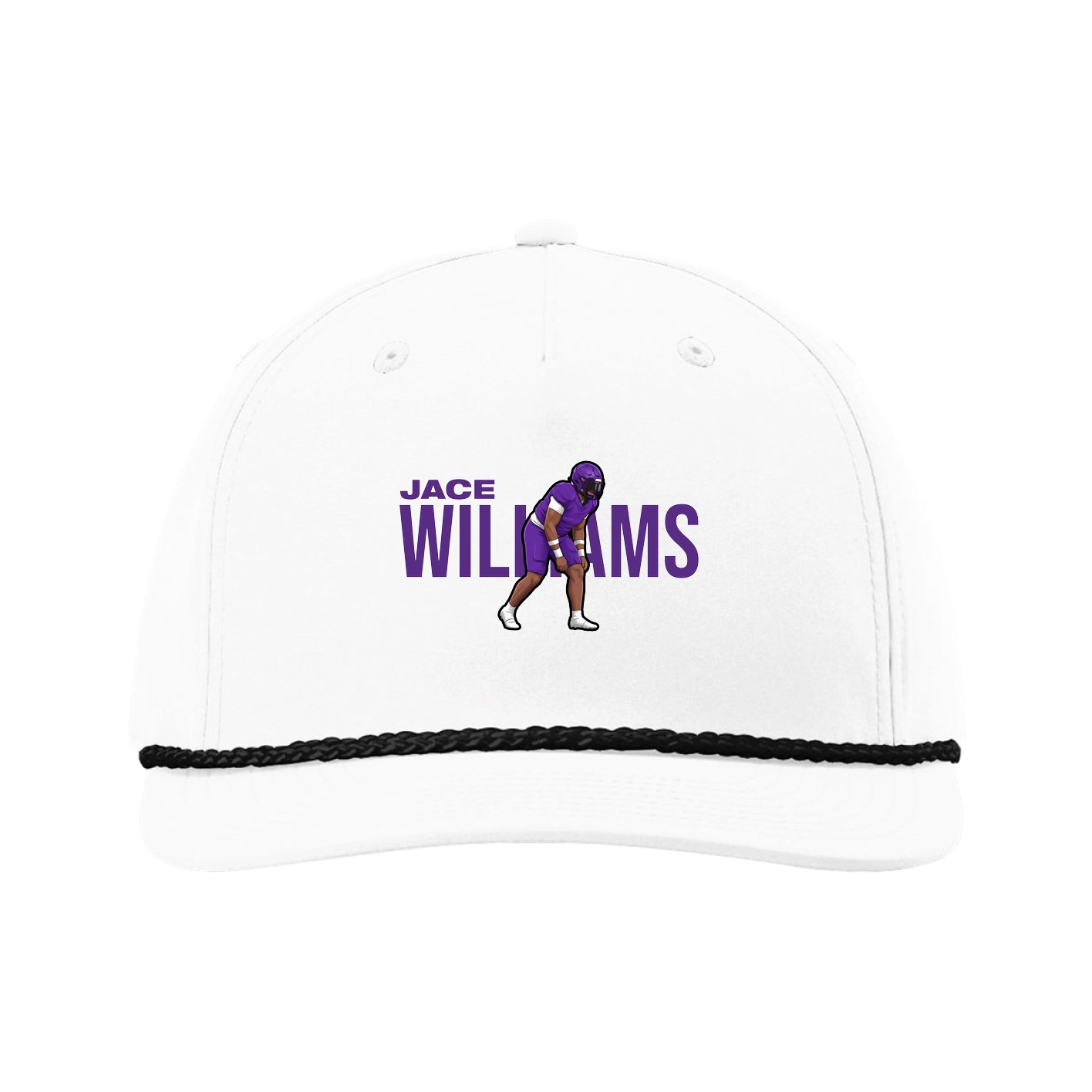 Five-Panel Classic Rope Cap — Player Name in White