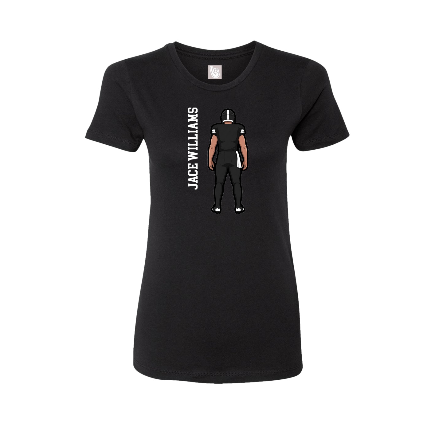 Fitted Women's Tee — Name Vertical in Black