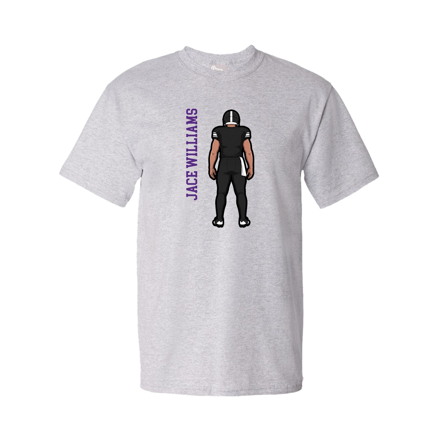 Youth Tee — Name Vertical in Grey