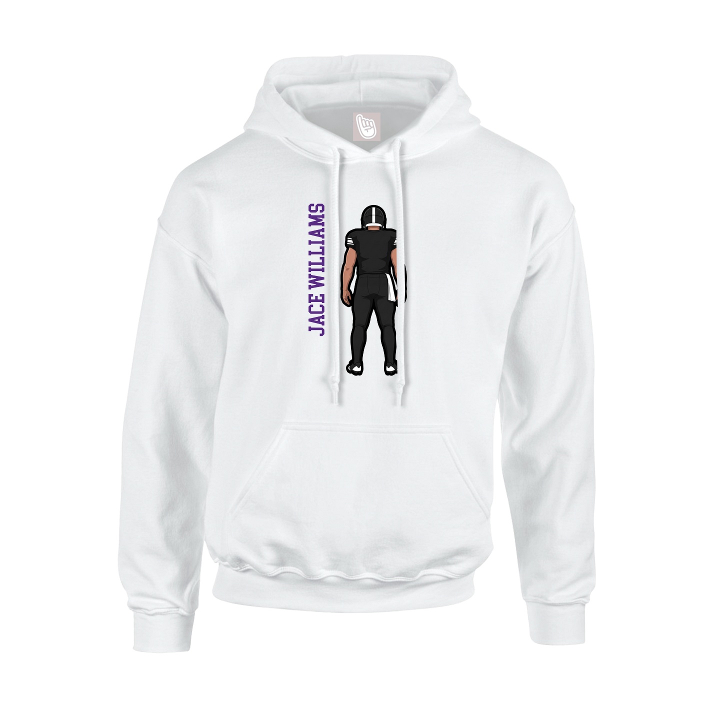 Hoodie — Name Vertical in White