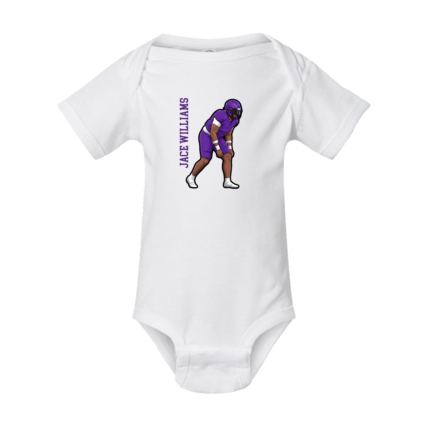 Baby Onesie — Name Vertical in White